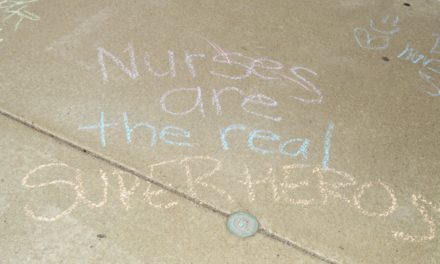 Family Spreads Kindness in Chalk on Kenmore Mercy’s Sidewalks