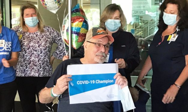 Kenmore Mercy Celebrates Discharge of COVID-19 Champion