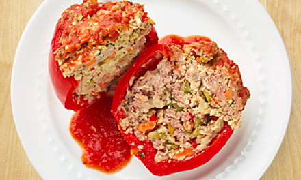 Stuffed Peppers with Cauliflower “Rice”