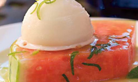 Citrus Marinated Watermelon with Sorbet